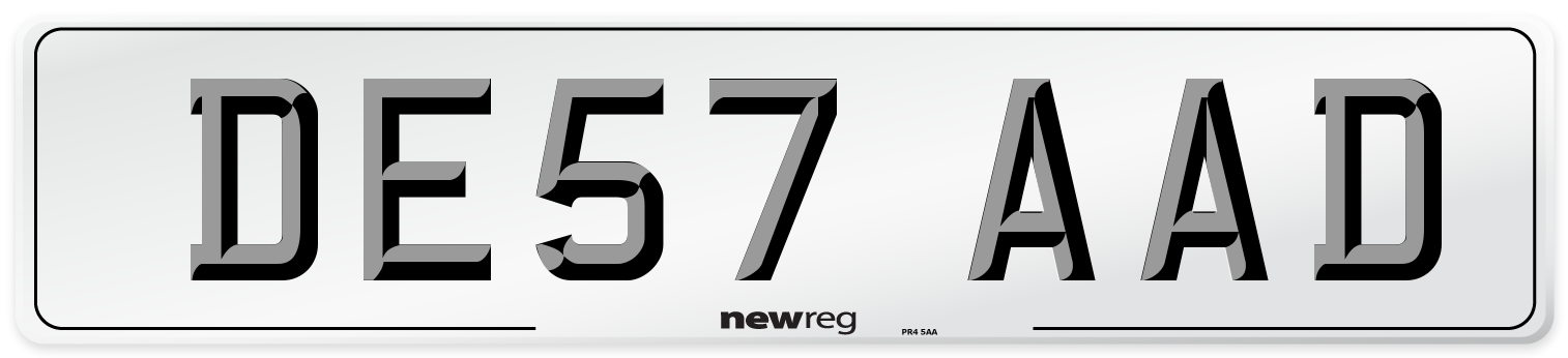 DE57 AAD Number Plate from New Reg